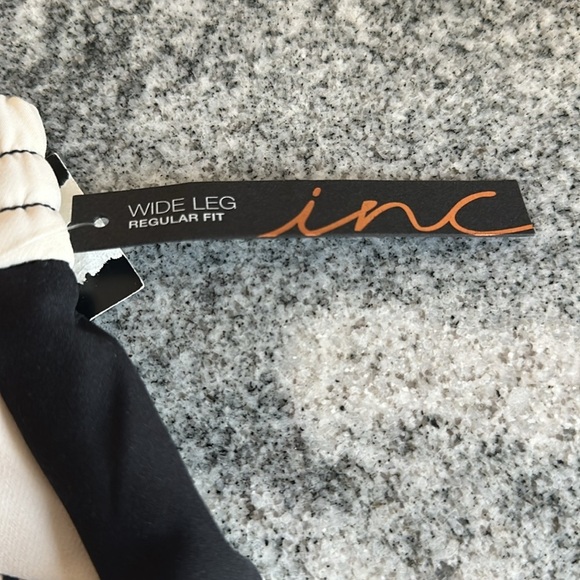 INC women’s wide leg size 0 Black and white striped lined pants - Picture 9 of 11